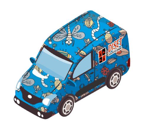 furgoneta azul diset